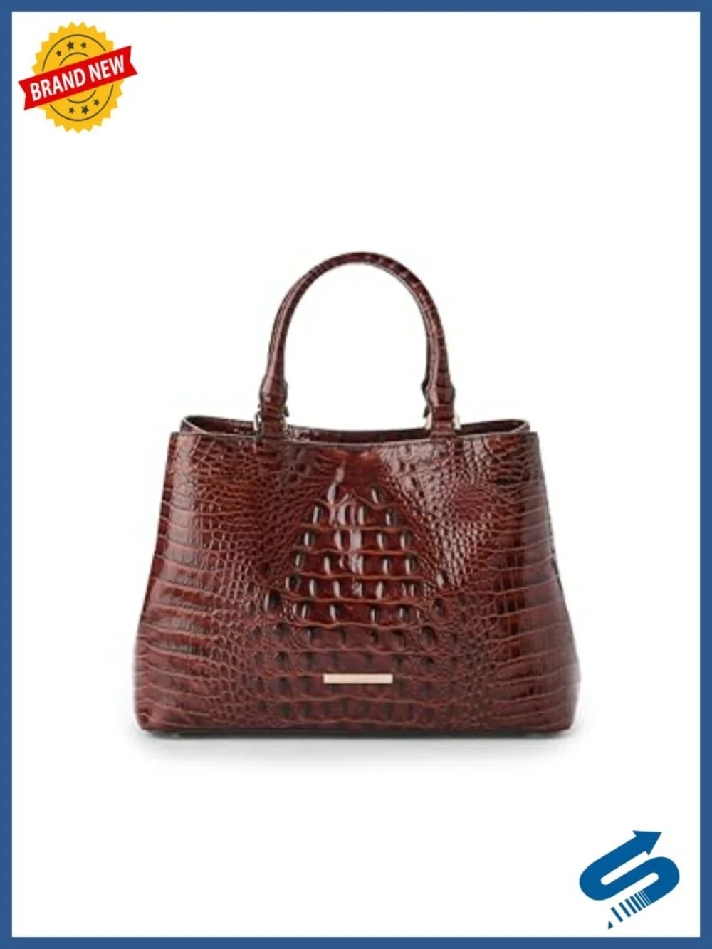 Small Leather Satchel with Magnetic Closure and Adjustable Strap